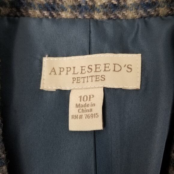 Appleseed's Blue Wool Lined Jacket Blazer Very Good! Size 10P - Picture 11 of 11